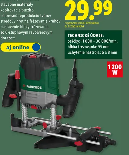 Parkside Horná fréza