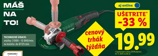 Parkside Uhlová brúska