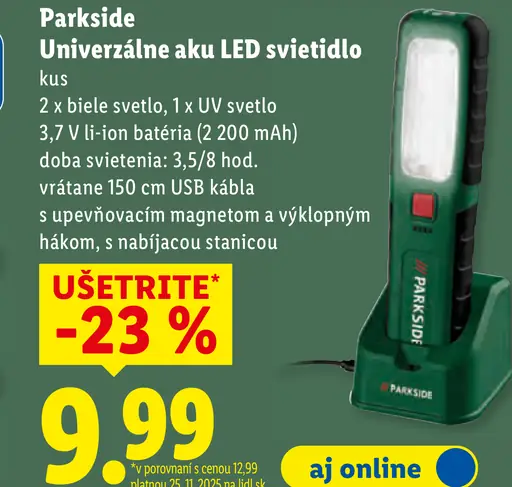 Parkside Univerzálne aku LED svietidlo