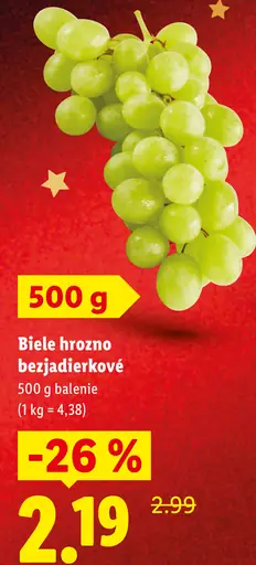 Biele hrozno bezjadierkové