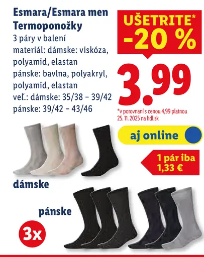 Esmara Esmara men Termoponožky