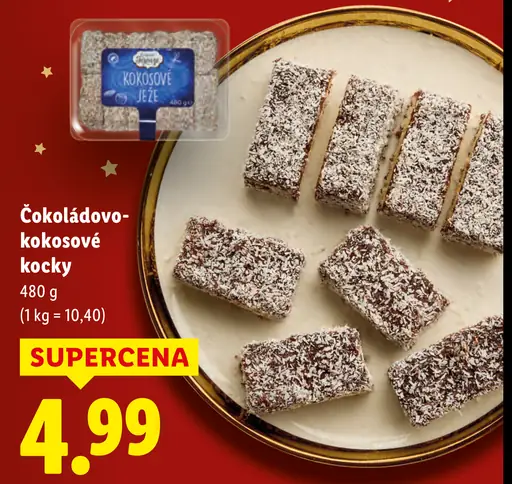 Čokoládovo-kokosové kocky