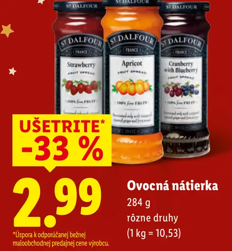 St. Dalfour Ovocná nátierka rôzne druhy
