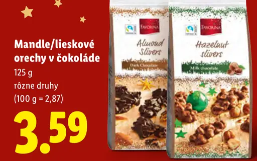 Favorina Mandle/lieskové orechy v čokoláde
