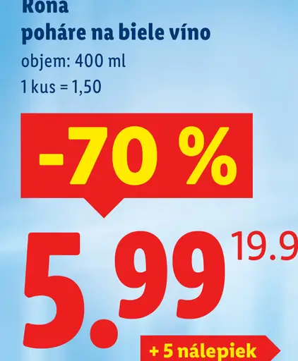 Rona poháre na biele víno