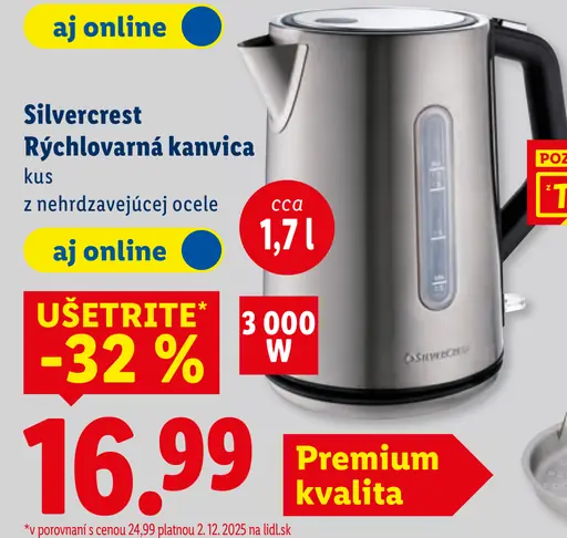 SilverCrest Rýchlovarná kanvica