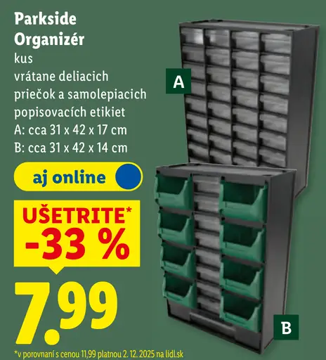 Parkside Organizér s prepážkami