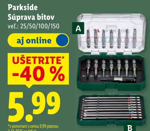 Parkside Súprava bitov