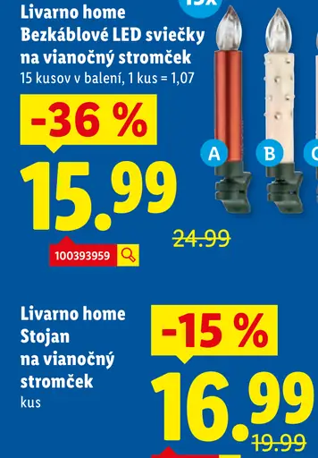 Livarno home Bezplamkové LED sviečky na vianočný stromček