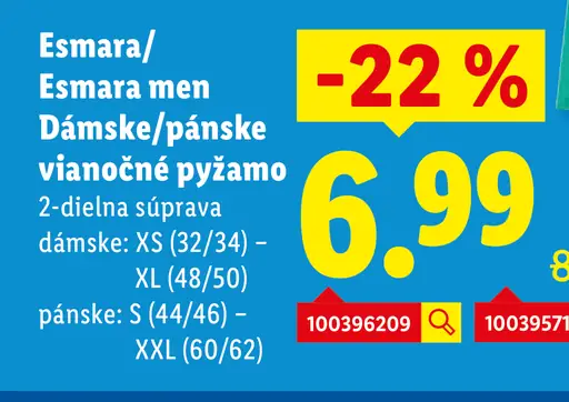 Esmara/Esmara men Dámske/pánske vianočné pyžamo