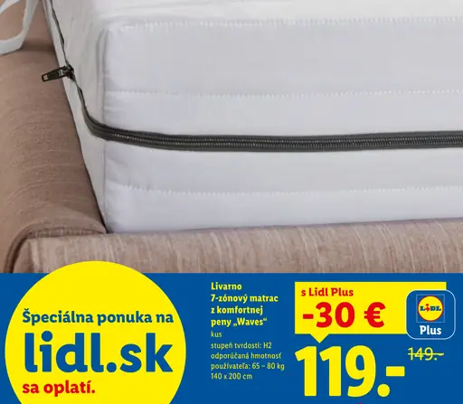 Livarno 7-zónový matrac z komfortnej peny "Waves"