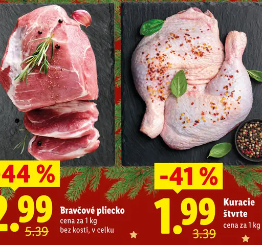 Bravčové plecko bez kosti v celku pultový predaj