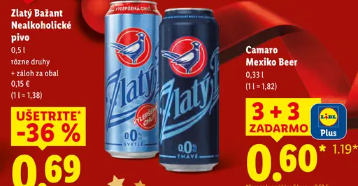 Zlatý Bažant Tmavé výčapné pivo plechovka