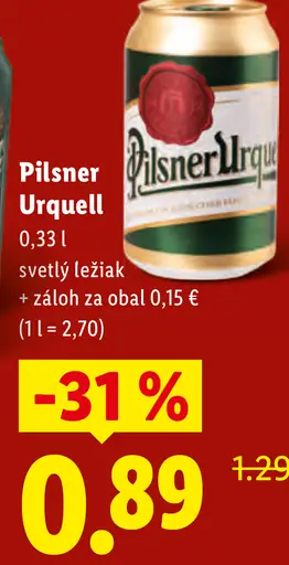 Pilsner Urquell plechovka