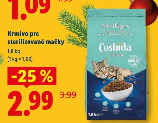 Coshida Krmivo pre sterilizované mačky