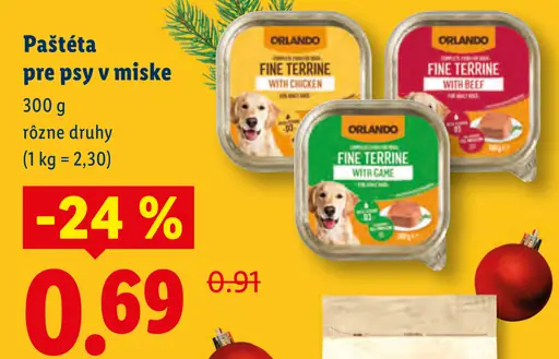 Orlando paštéta pre psy