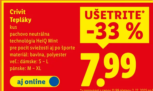 Crivit Tepláky