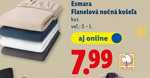Esmara Flanelová nočná košeľa
