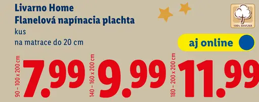 Livarno Home Flanelová napínacia plachta