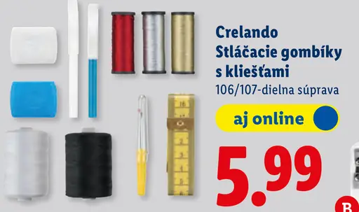 Crelando Stláčacie gombíky s kliešťami