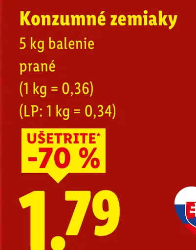 Konzumné zemiaky prané