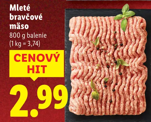 Mleté bravčové mäso XXL