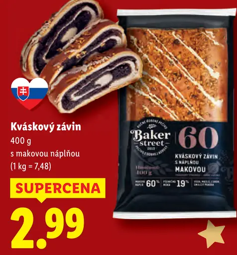 Baker Street Kváskový závin s náplňou makovou