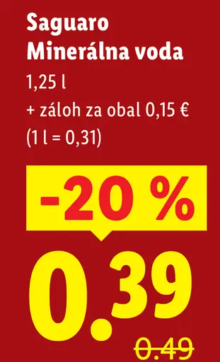 Saguaro Minerálna voda s príchuťou