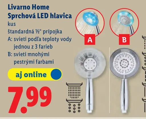 Livarno Home Sprchová LED hlavica