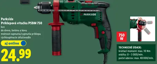 Parkside Príklepová vŕtačka PSBM 750 B3