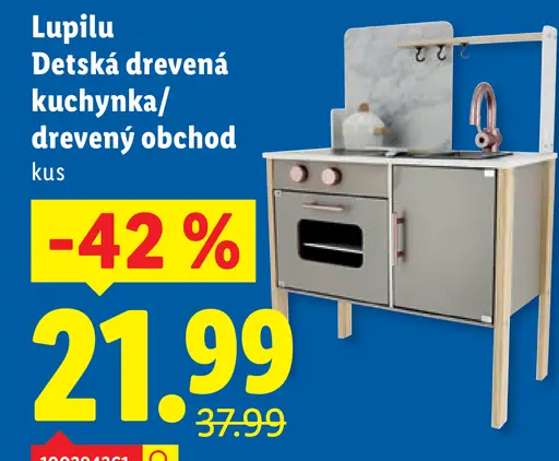Lupilu Detská drevená kuchynka/drevo obchod