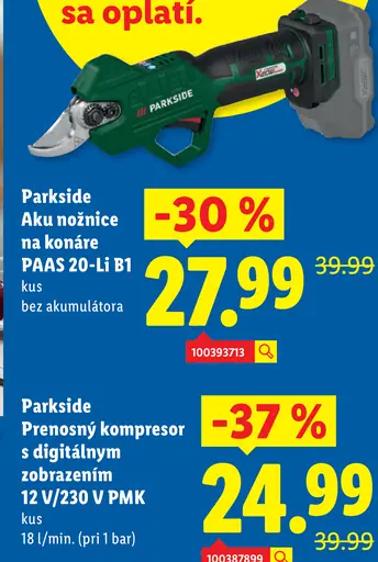 Parkside Aku nožnice na konáre PAAS 20-Li B1