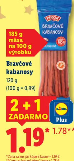 Pikok Bravčové Kabanosy