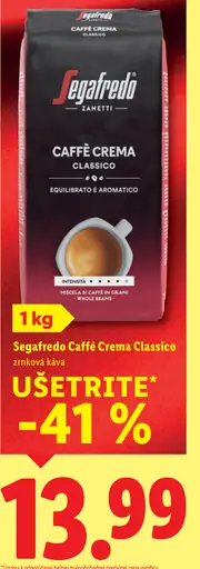 Segafredo Caffè Crema Classico zrnková káva