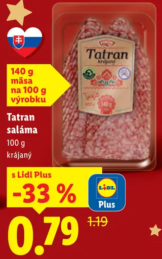 Tatran saláma krájaný