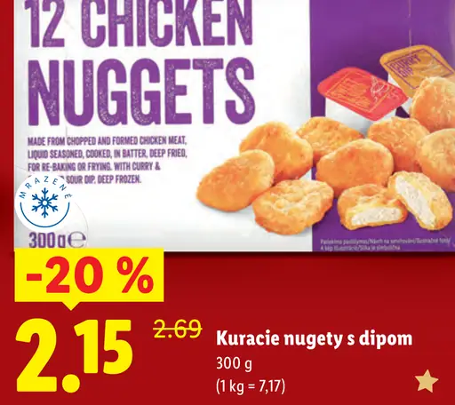 Kuracie nuggetky s dipom