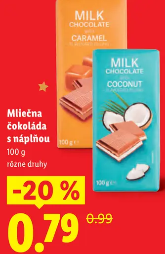 Mliečna čokoláda s náplňou