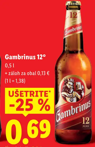 Gambrinus 12° plechovka