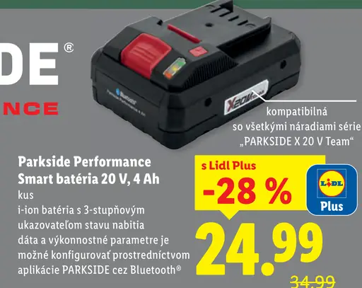 Parkside Batéria 20 V, 4 Ah