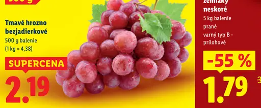 Tmavé hrozno bezjadierkové