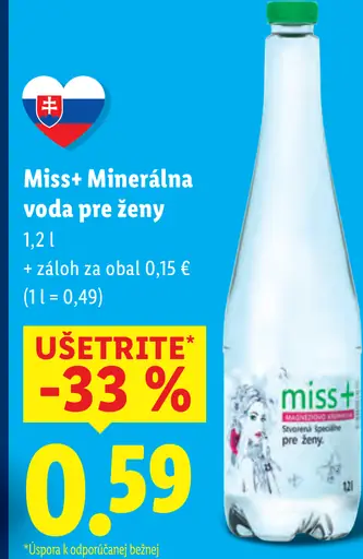 Miss+ minerálna voda pre ženy