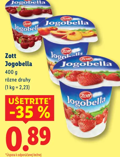 Zott Jogobella jogurt rôzne druhy