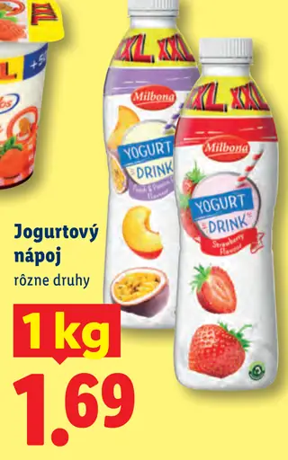 Jogurtový nápoj rôzne druhy