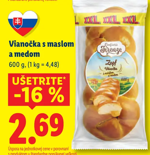 Vianočka s maslom a medom