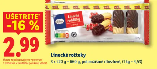 Linecké rožteky polomáčané ríbezľové