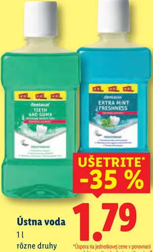 Dentalux ústna voda rôzne druhy
