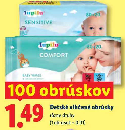 Lupilu Detské vlhčené obrúsky