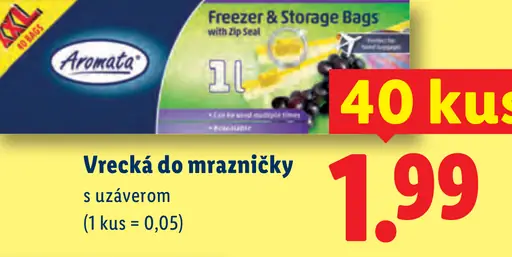 Aromata vrecká do mrazničky s uzáverom