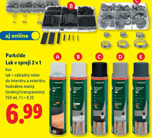 Parkside Lak v spreji 2 v 1, farbený
