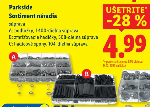 Parkside Sortiment náradia, podložky 1 400-dielna súprava